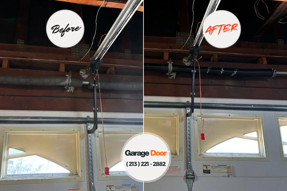 Before and after: garage door repair Cimarron, KS